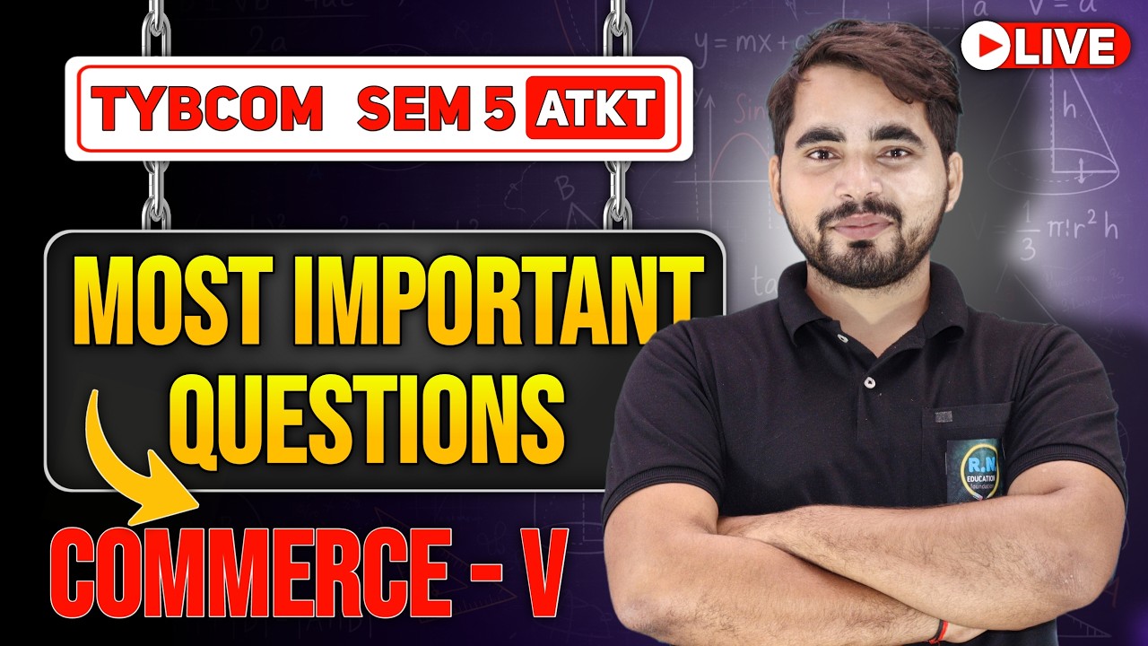 TYBCom Sem 5 Commerce-V Most Important Questions | Mumbai University | Exam 2026 | Shubham Sir