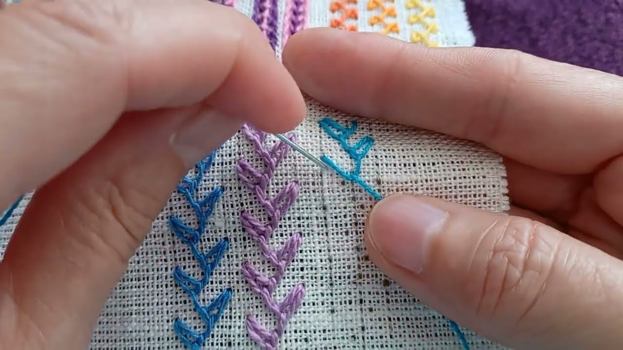 Looped Cretan stitch tutorial