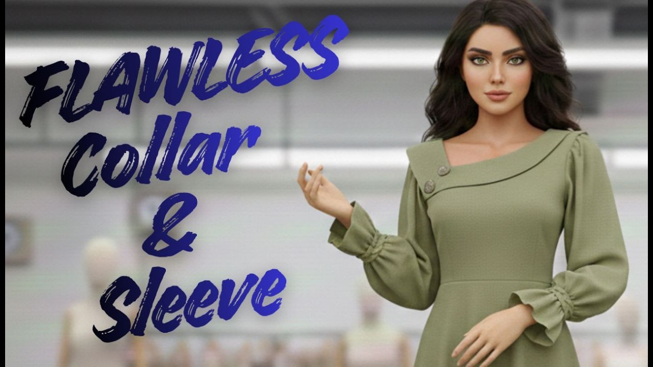 How to Sew a Unique Collar & Stylish Sleeve👗Step by Step Tutorial