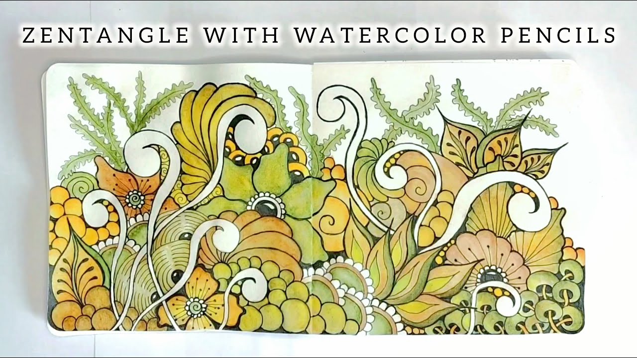 Zentangle patterns for beginners 🔸Zentangle with watercolor pencil 🔸 Zenart
