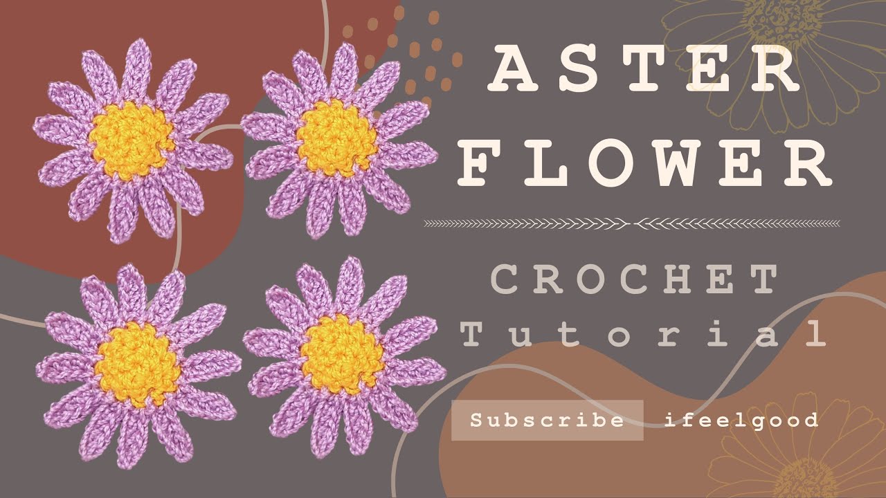How To Crochet a Flower. | Crochet Flower Tutorial.| Aster Flower.
