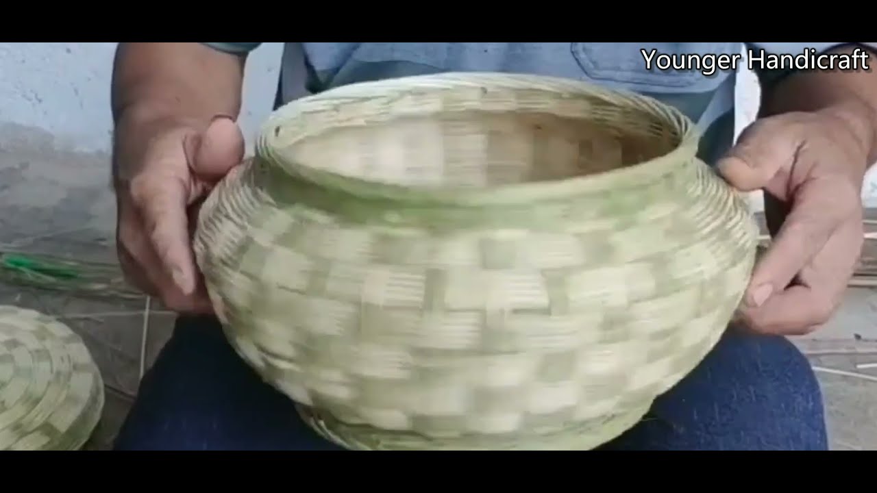 diy bamboo weaving Food basket in the mountain village-Bamboo basket