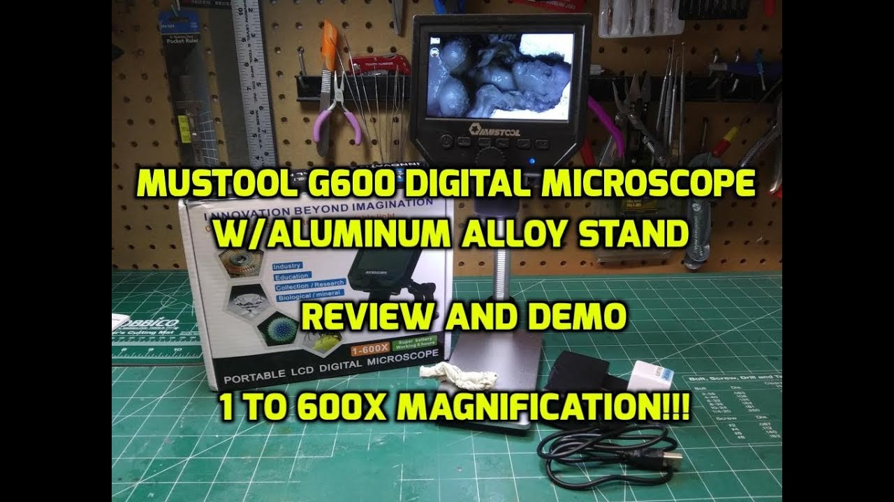 Mustool G600 Digital 1-600X Microscope  Magnifier Aluminum Stand Review Banggood