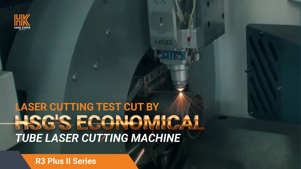Laser cutting test cut by HSG's Economical Tube Laser Cutting Machine, R3 Plus II Series