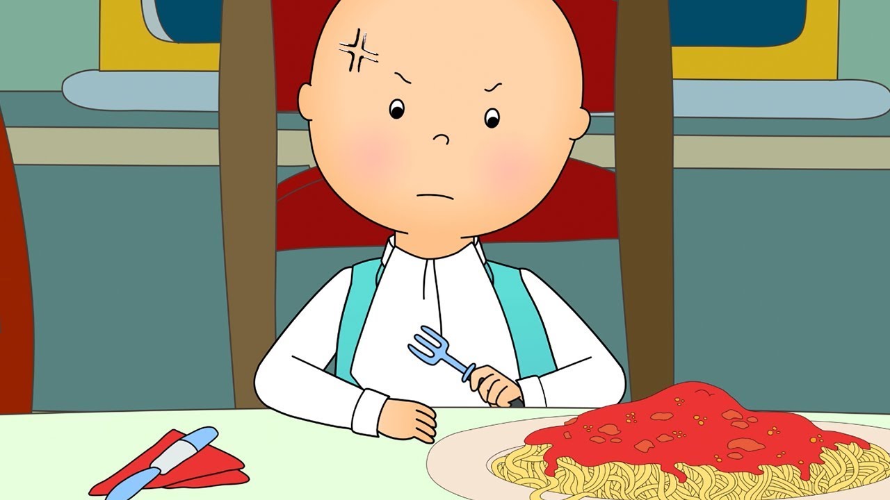 Caillou doesn't like Spaghetti | Funny Animated cartoon | | Videos for toddlers