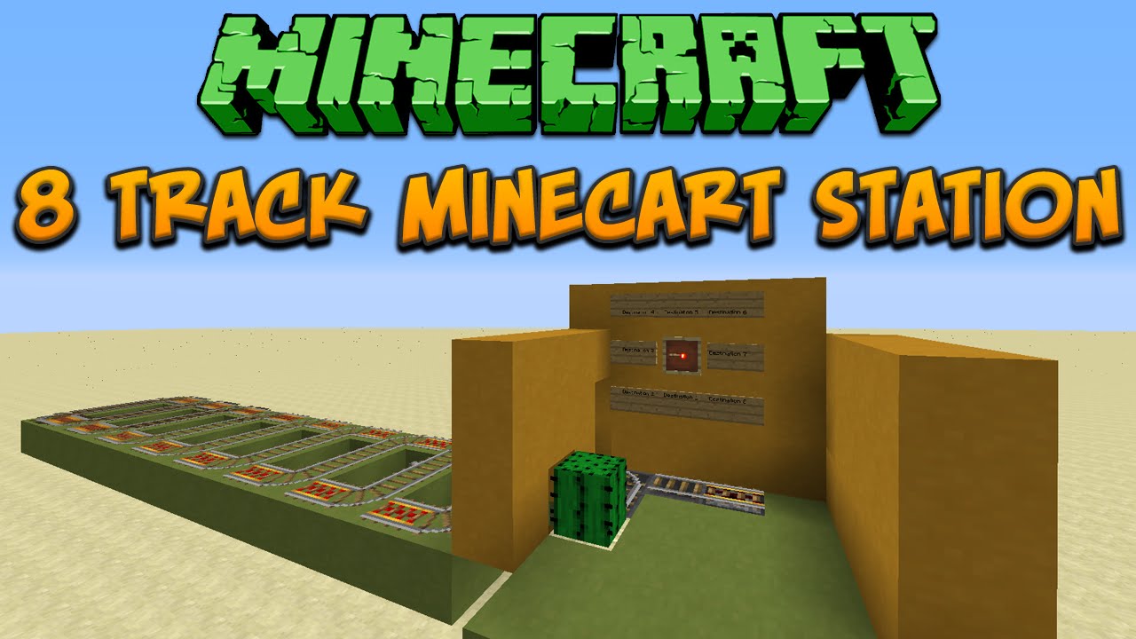 Minecraft 1.8: 8 Track Minecart Station Tutorial