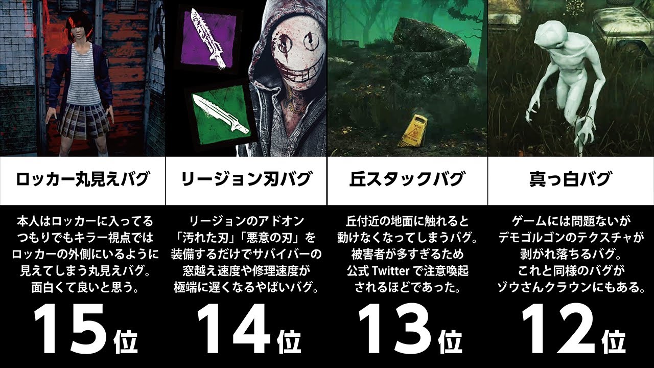 DBD史上に残る伝説的バグ ランキング BEST15【デッドバイデイライト】