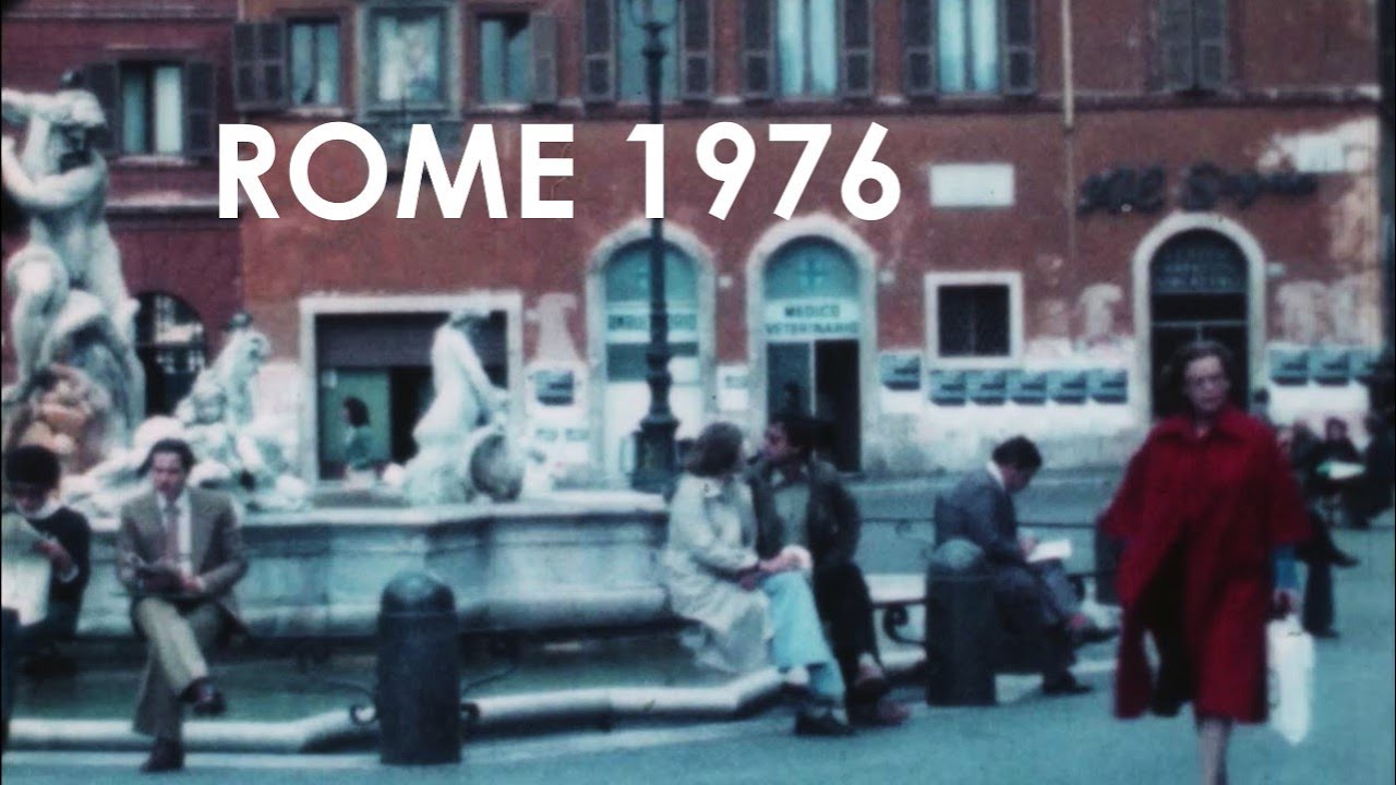 Rome 1976 | Villa Borghese, Fountains at the Piazza Navona, Ruins | Archive Footage