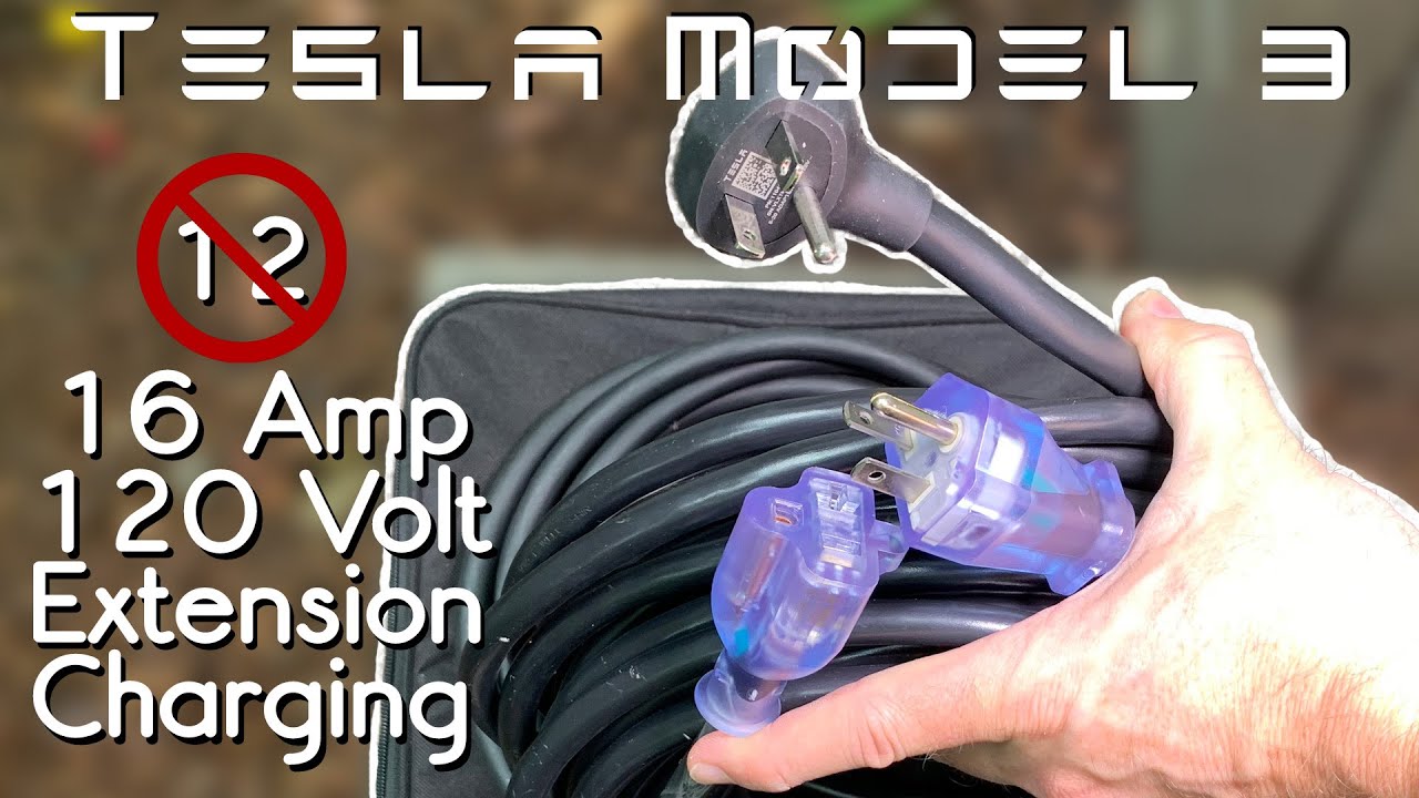Tesla Model 3 - Extension Charging with NEMA 5-20