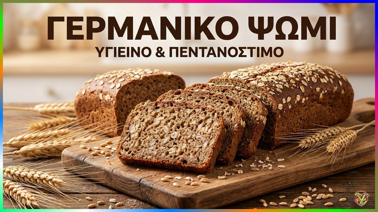Γερμανικό πολύσπορο υγιεινό ψωμί ολικής με ΠΡΟΖΥΜΙ ❤️ Vollkornbrot sourdough #bread