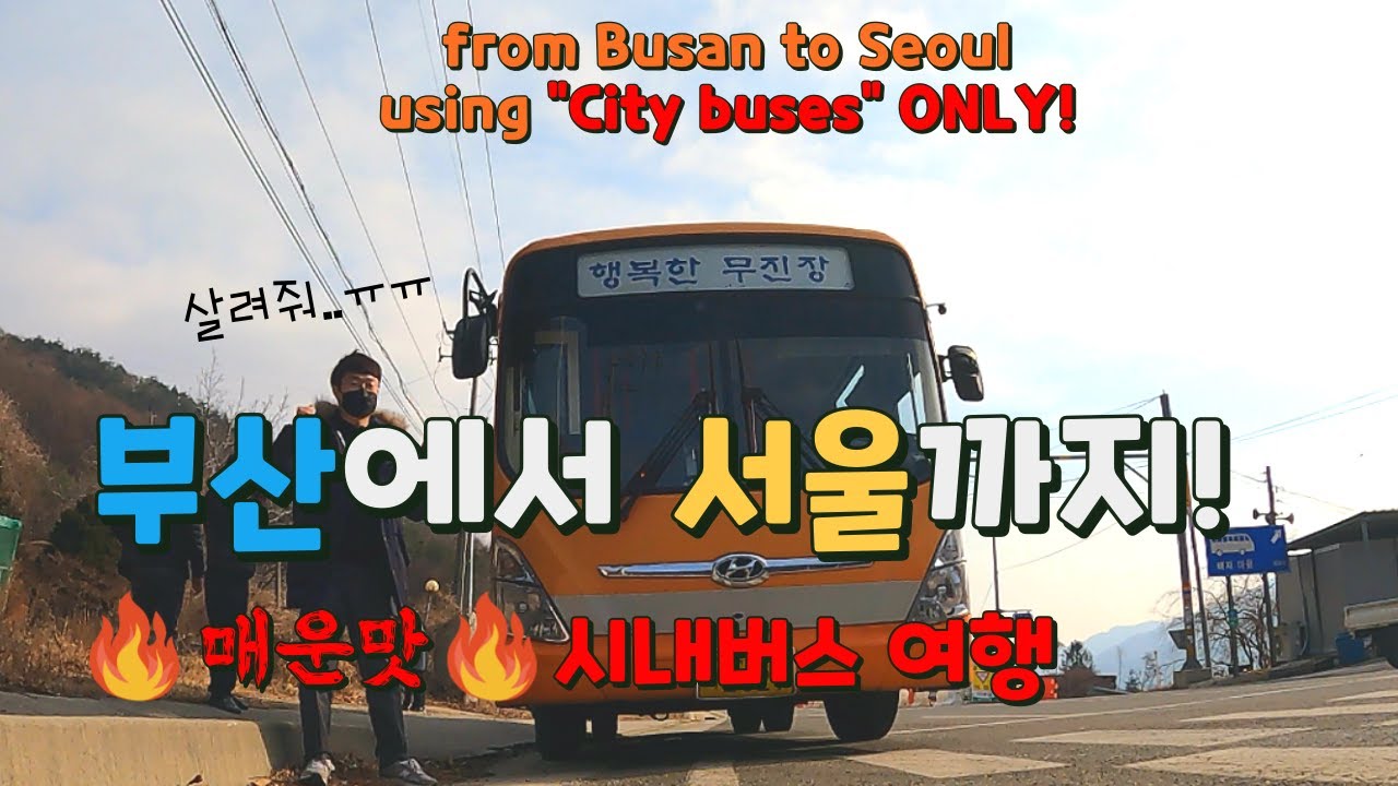 아 힘들다..ㅠㅜ 하루만에 부산에서 서울까지 시내버스만 타고 가기!!!! 이것은 역대급 매운맛 도전!