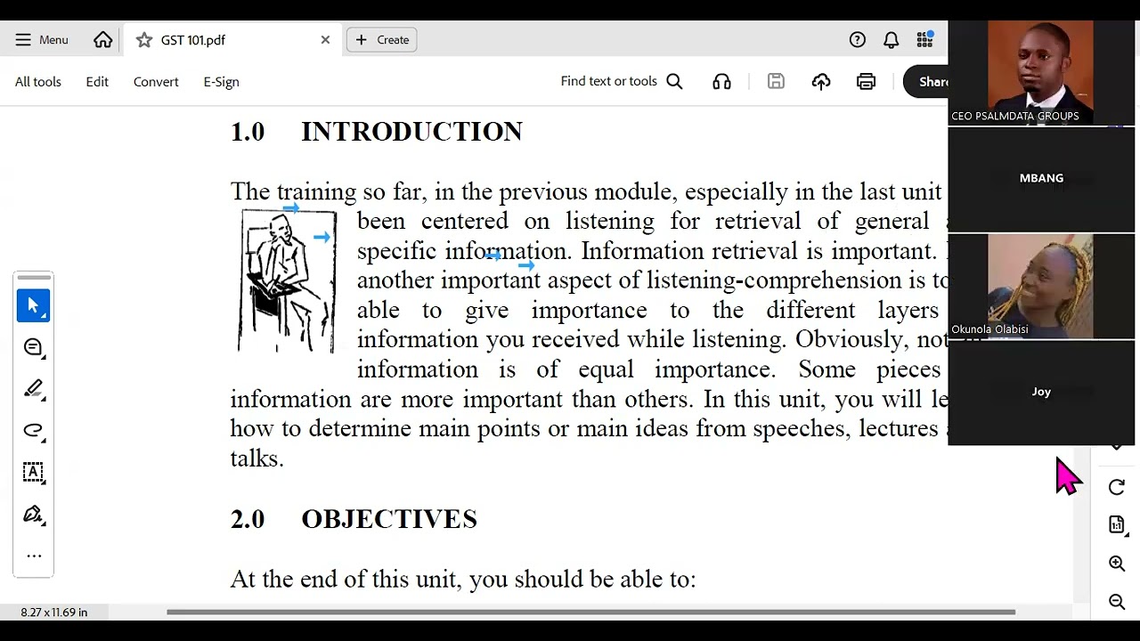 GST101 CLASS 5 - LISTENING FOR THE MAIN IDEA