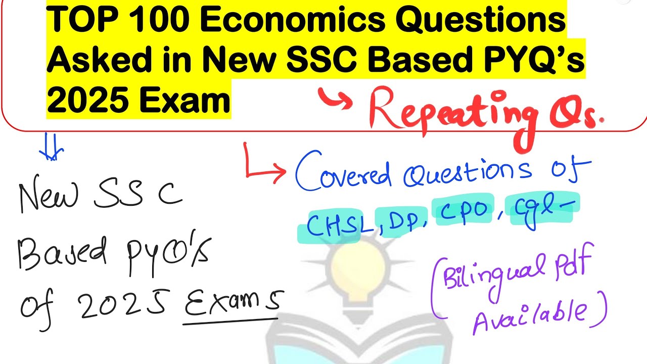 Top 100 Economics Questions 🔥 SSC MTS 2026 | New SSC Pattern