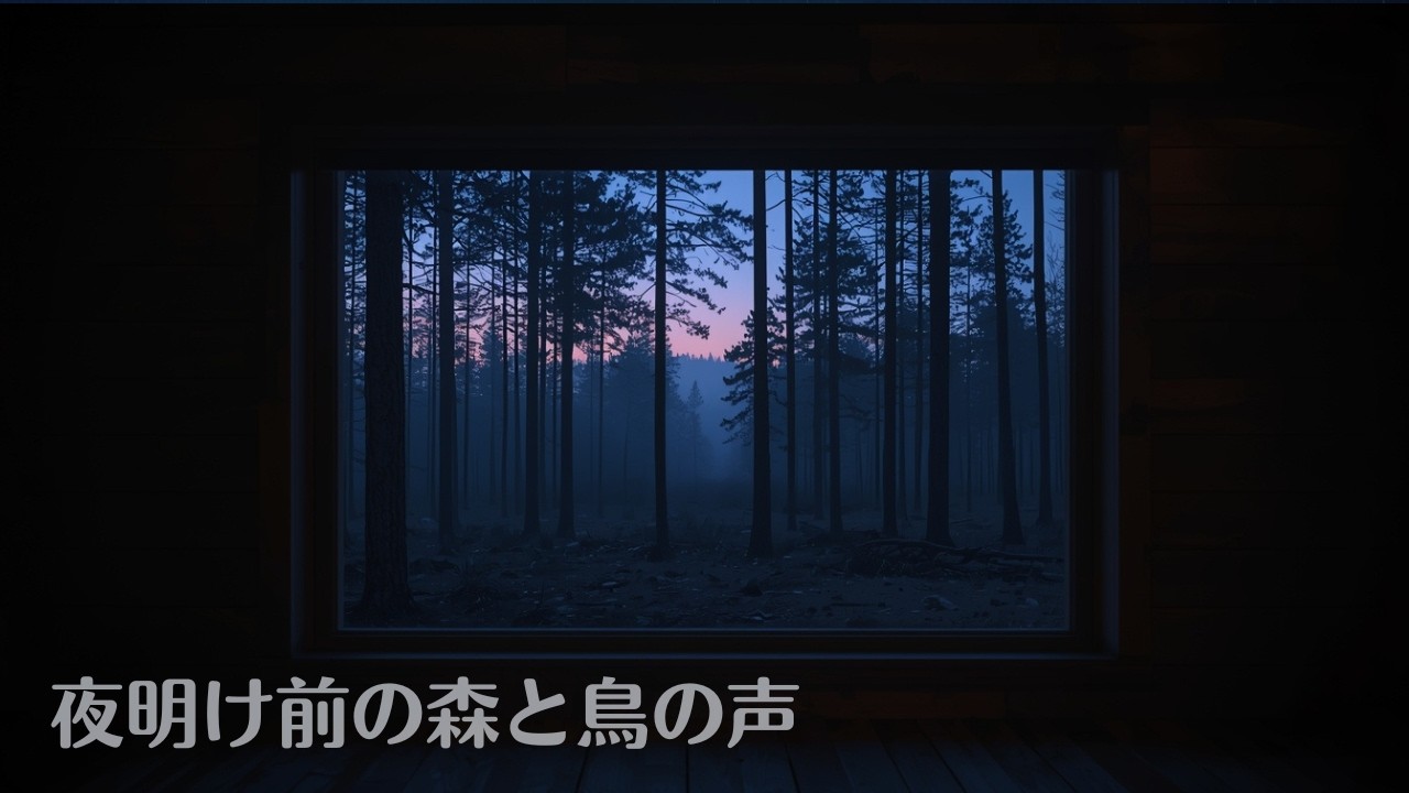 【夜明け前】遠くで鳥が鳴く静かな森 3時間