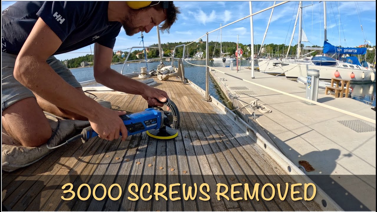 Replacing Screws with Teak Plugs – Teak Deck Restoration [2.22]