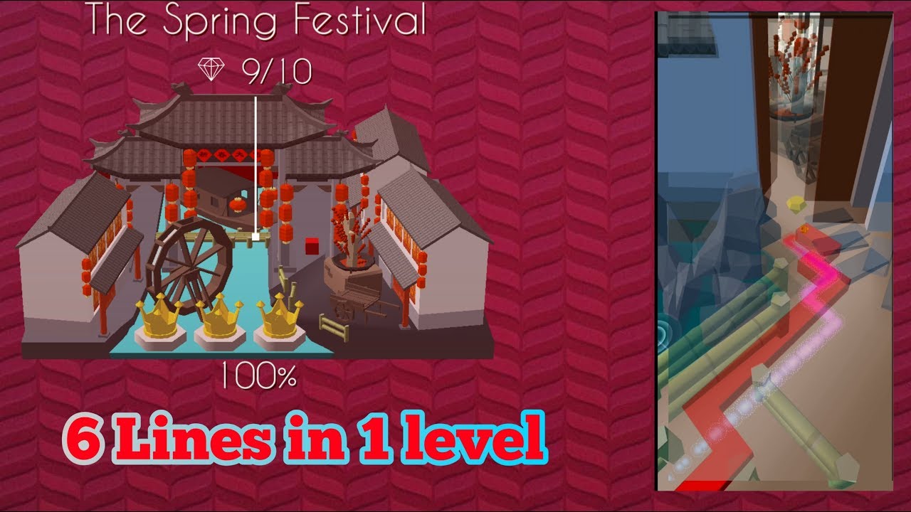 6 Lines in 1 level. The Spring Festival | Dancing Line