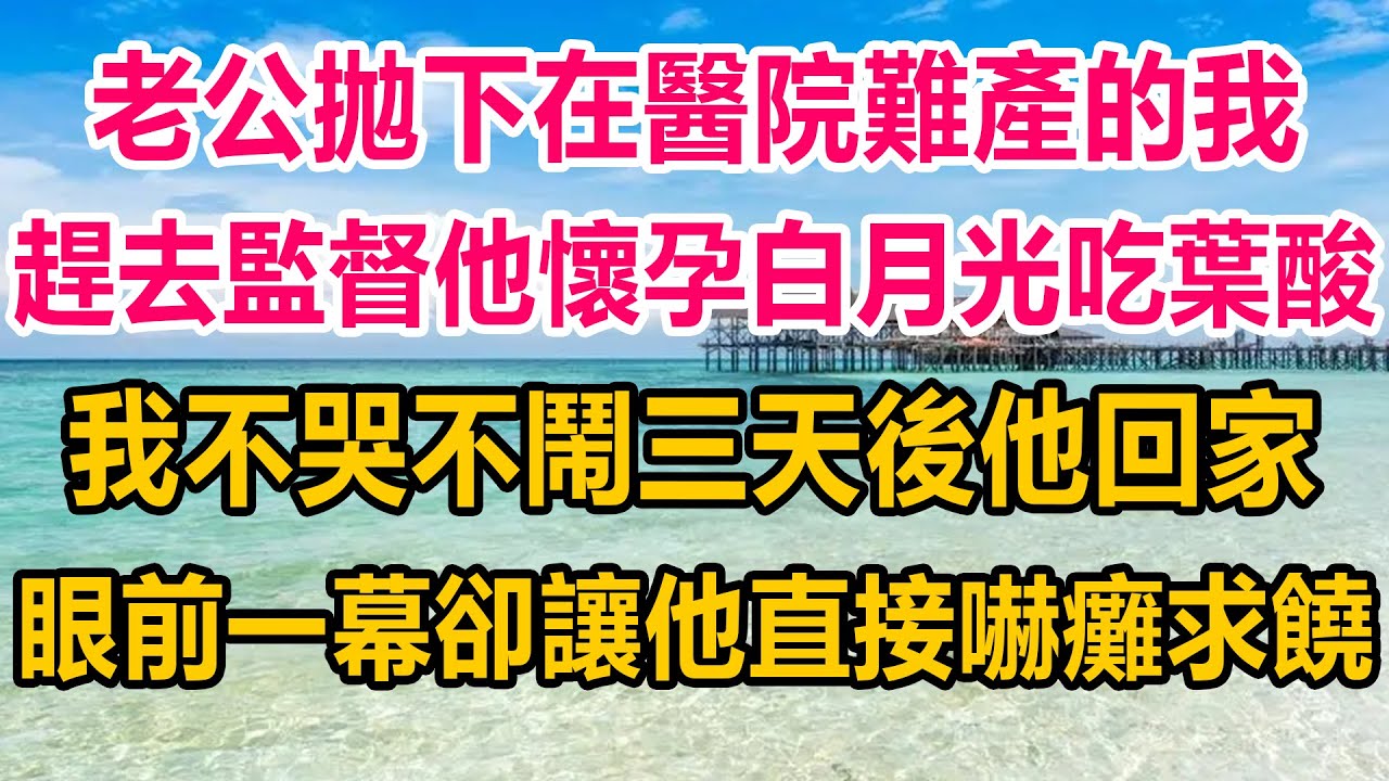 老公拋下在醫院難產的我，趕去監督他懷孕白月光吃葉酸，我不哭不鬧三天後他回家，眼前一幕卻讓他直接嚇癱求饒#情感故事 #生活經驗 #家庭 #家庭故事 #家庭矛盾 #情感秘密