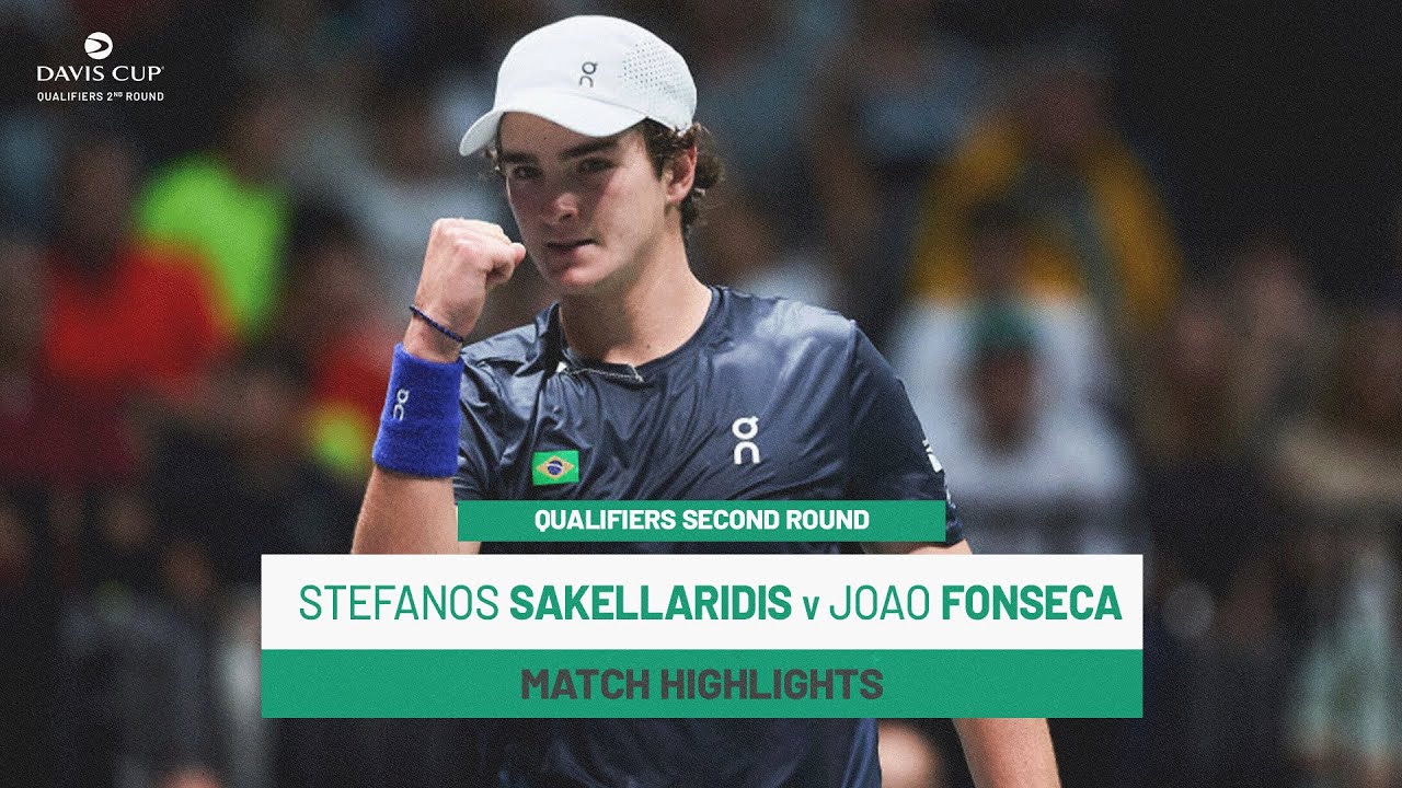 Stefanos Sakellaridis v Joao Fonseca | Brazil v Greece | WG 1 First Round Match Highlights