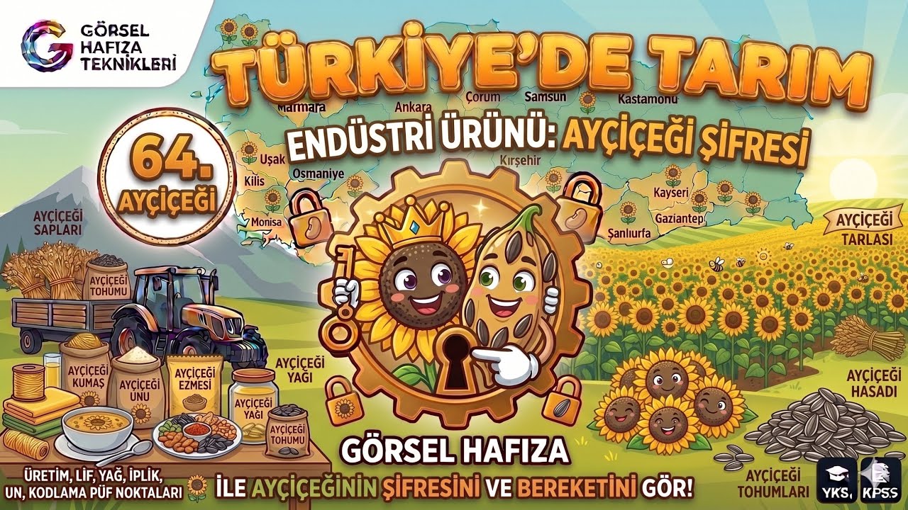 64- Trakya'nın Altın Çocuğu: AYÇİÇEĞİ! 🌻💰 | Harita Üzerinde Görsel Kodlama #kpss #yks #coğrafya 