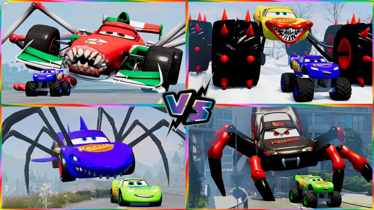 EVIL FRANCESCO 🆚 ZOMBIE MCQUEEN 😱 Mutant Spider Battle in Tiles Hop EDM Rush 🎶