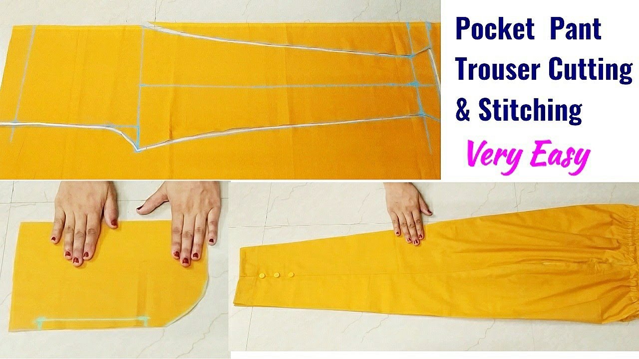 Pocket Pant Trouser Cutting and Stitching | Ladies Trouser Pant cutting and stitching