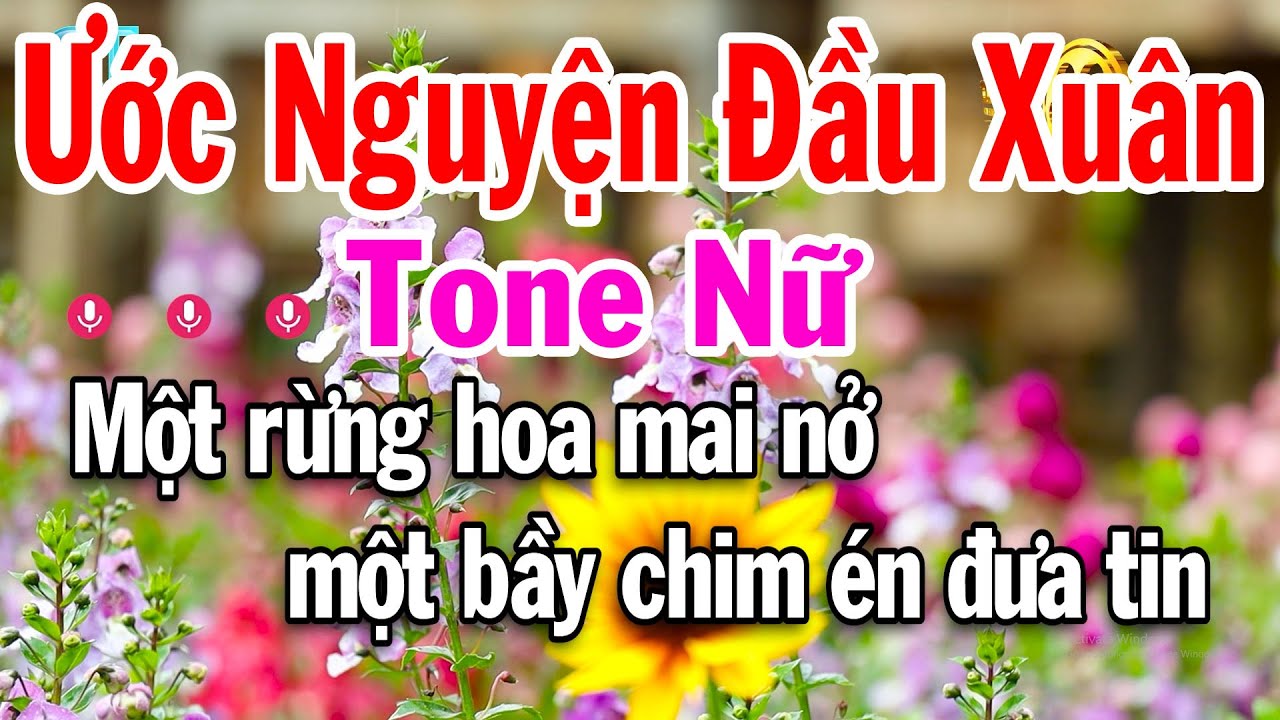 Karaoke Ước Nguyện Đầu Xuân Tone Nữ Nhạc Hay Dễ Hát Nhất Tuấn Cò