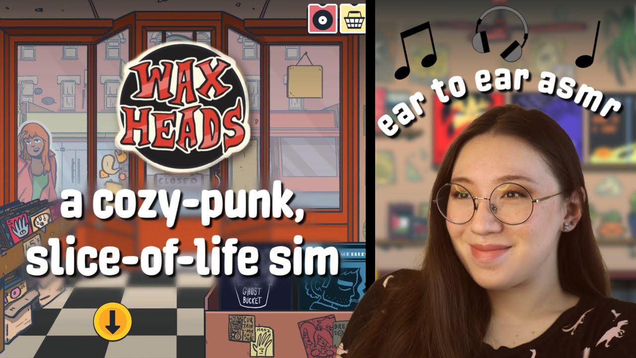 ASMR 🎵 Working at the COZIEST Record Store 🎵 CLOSE Up Ear to Ear Whispers