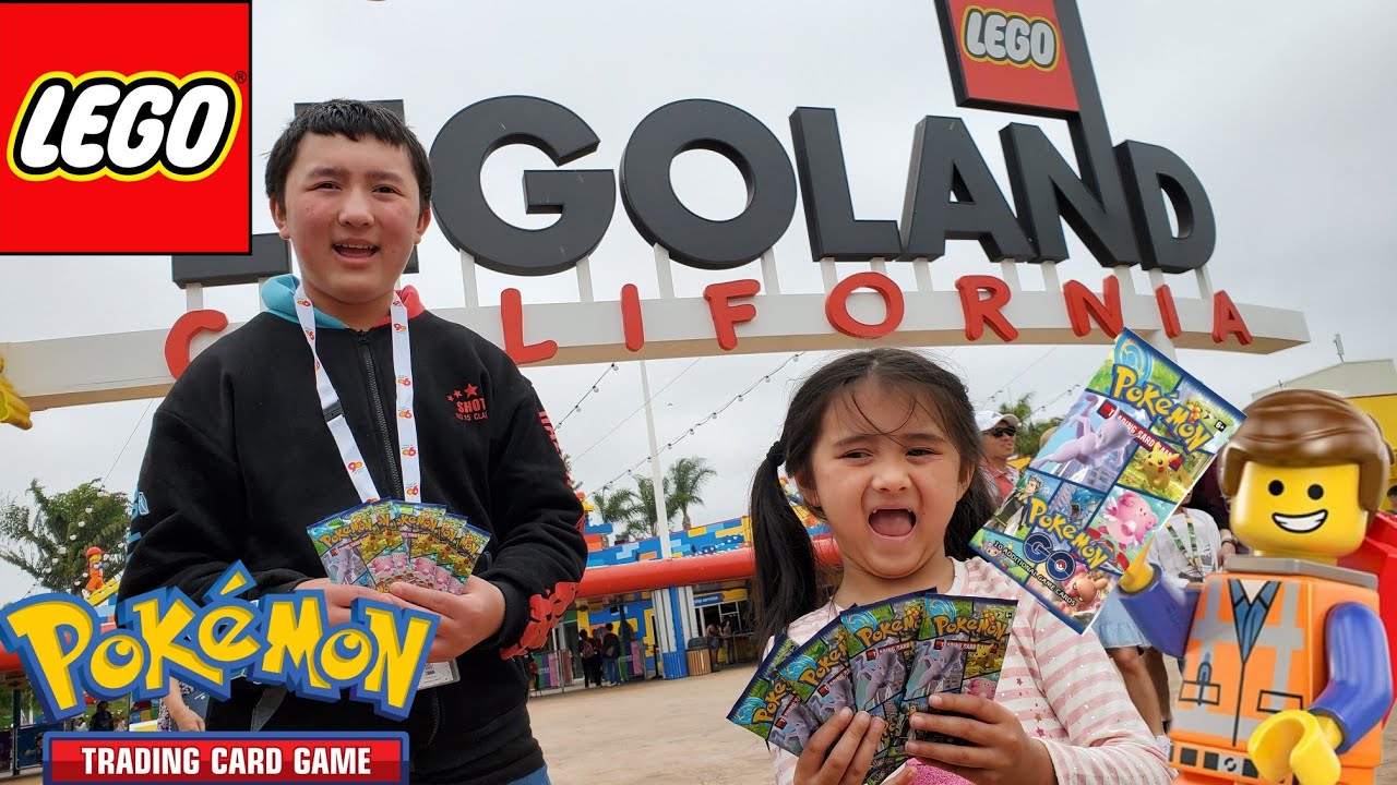 WE OPEN POKEMON CARDS IN SPACE AND INSIDE LEGOLAND THEME PARK!