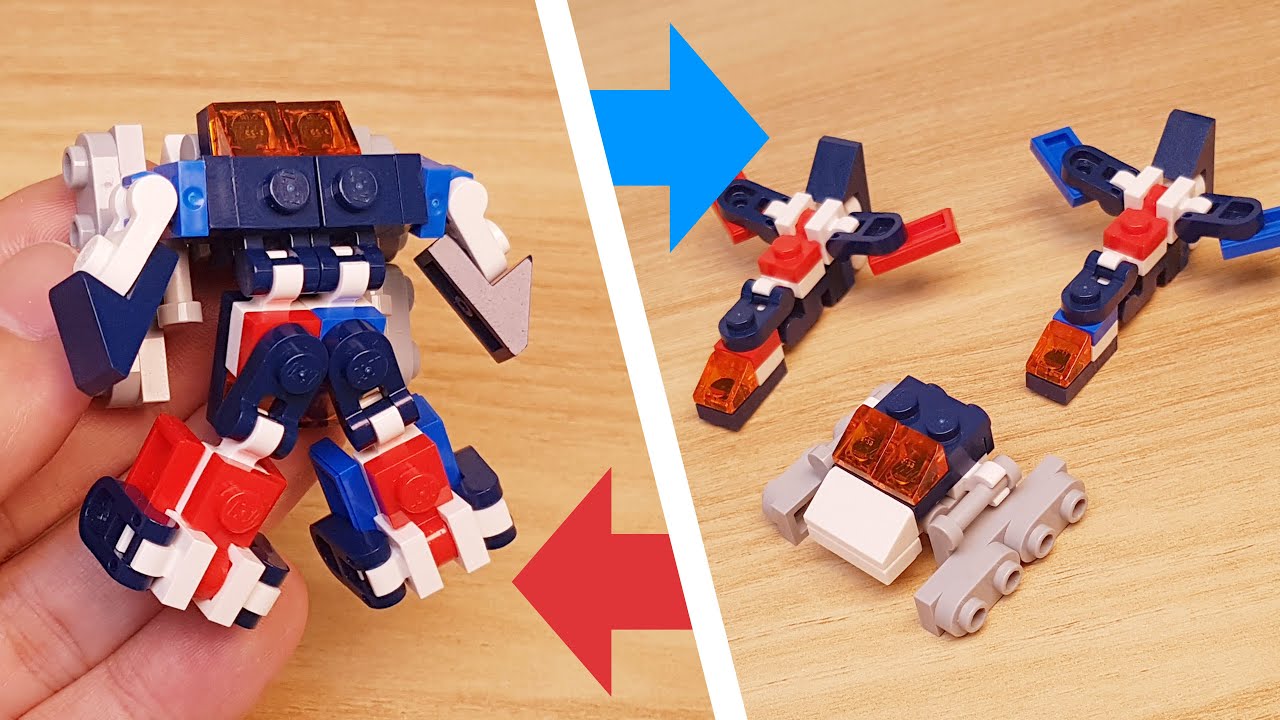 Комбинатор машинок из кирпича Micro LEGO, робот-трансформер - Человек-молния #LEGO