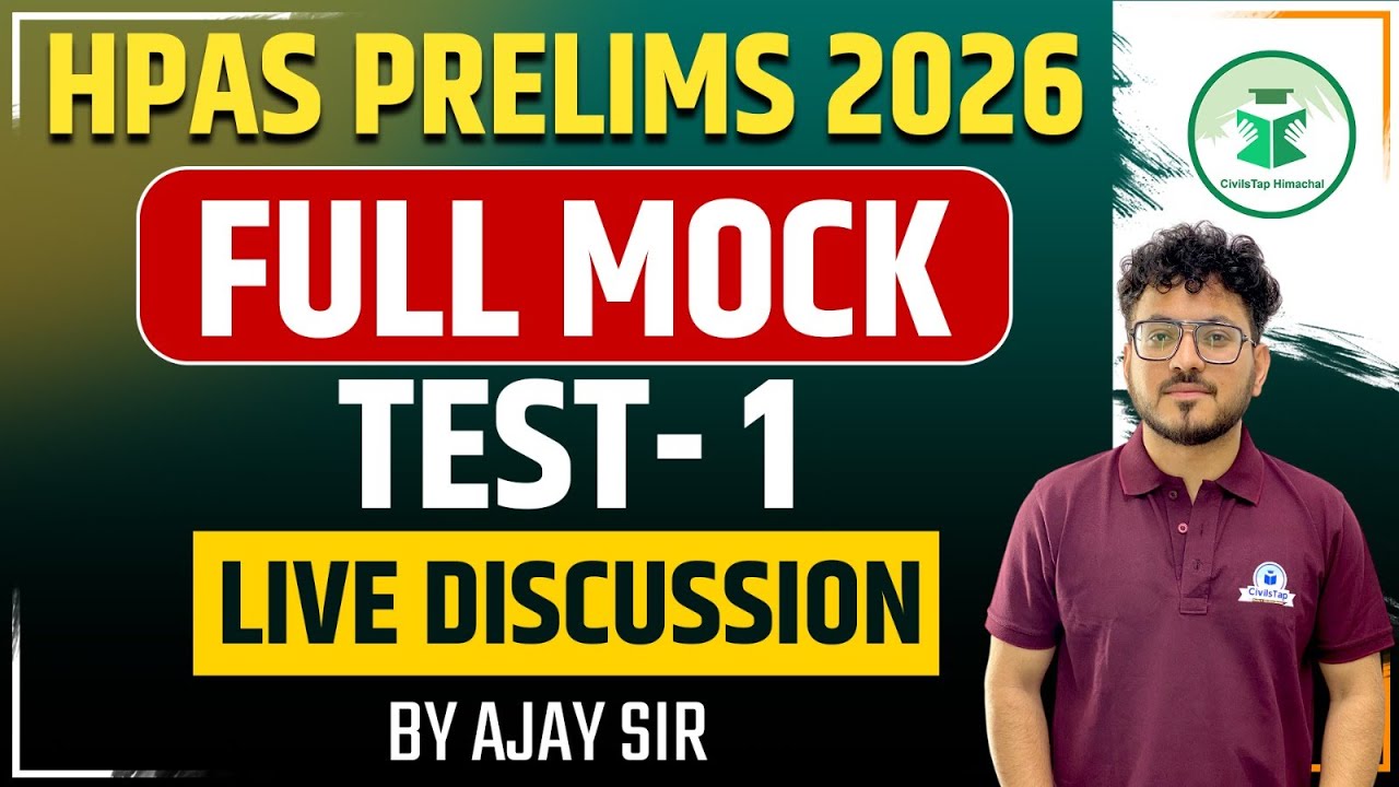HPAS Prelims 2026 | Full Mock | Test-1 | Live Discussion | Civilstap | By Ajay Sir