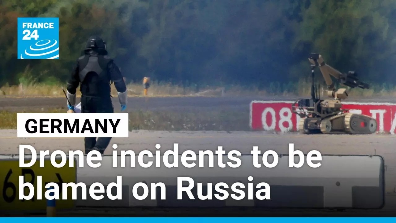 Germany set to blame Russia for airport explosive-laden drone incident &bull; FRANCE 24 English