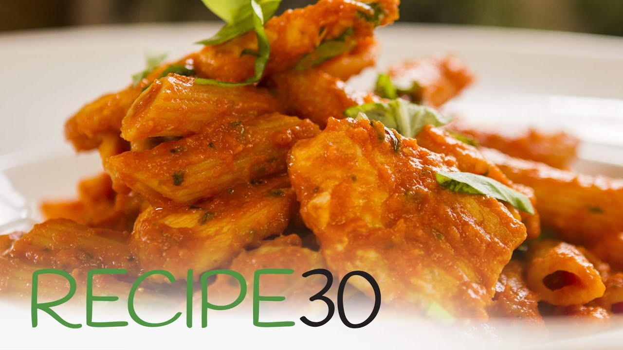 CHICKEN PENNE, TOMATO BASIL SAUCE - By RECIPE30.com