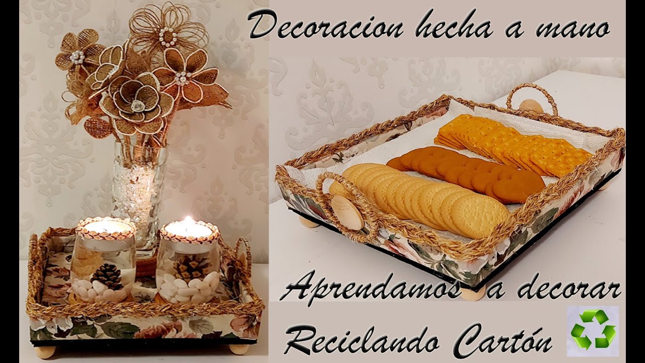 DIY Como Transformar Una Caja De Cartón en una Hermosa Bandeja decorativa.