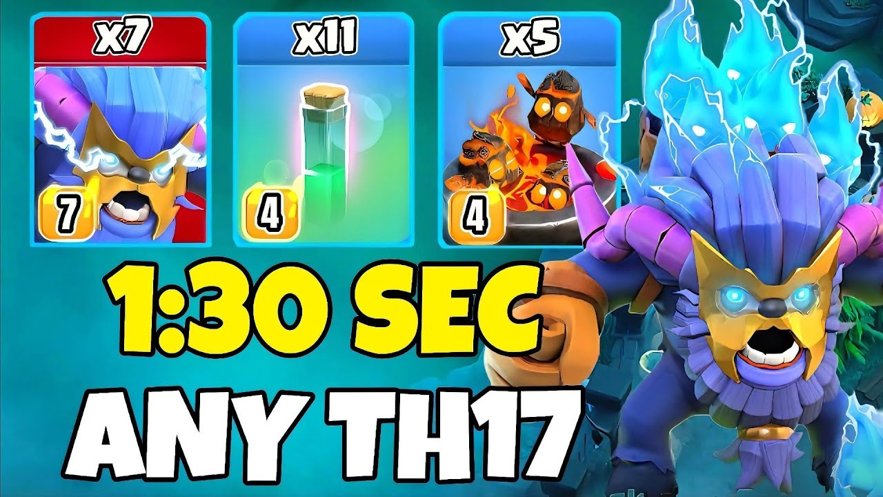 TH17 Super Yeti + Furnace + RC Charge Attack Strategy | TH17 Attack Strategies (Clash of Clans)