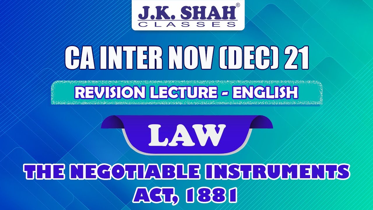 The Negotiable Instrument Act,1881| English