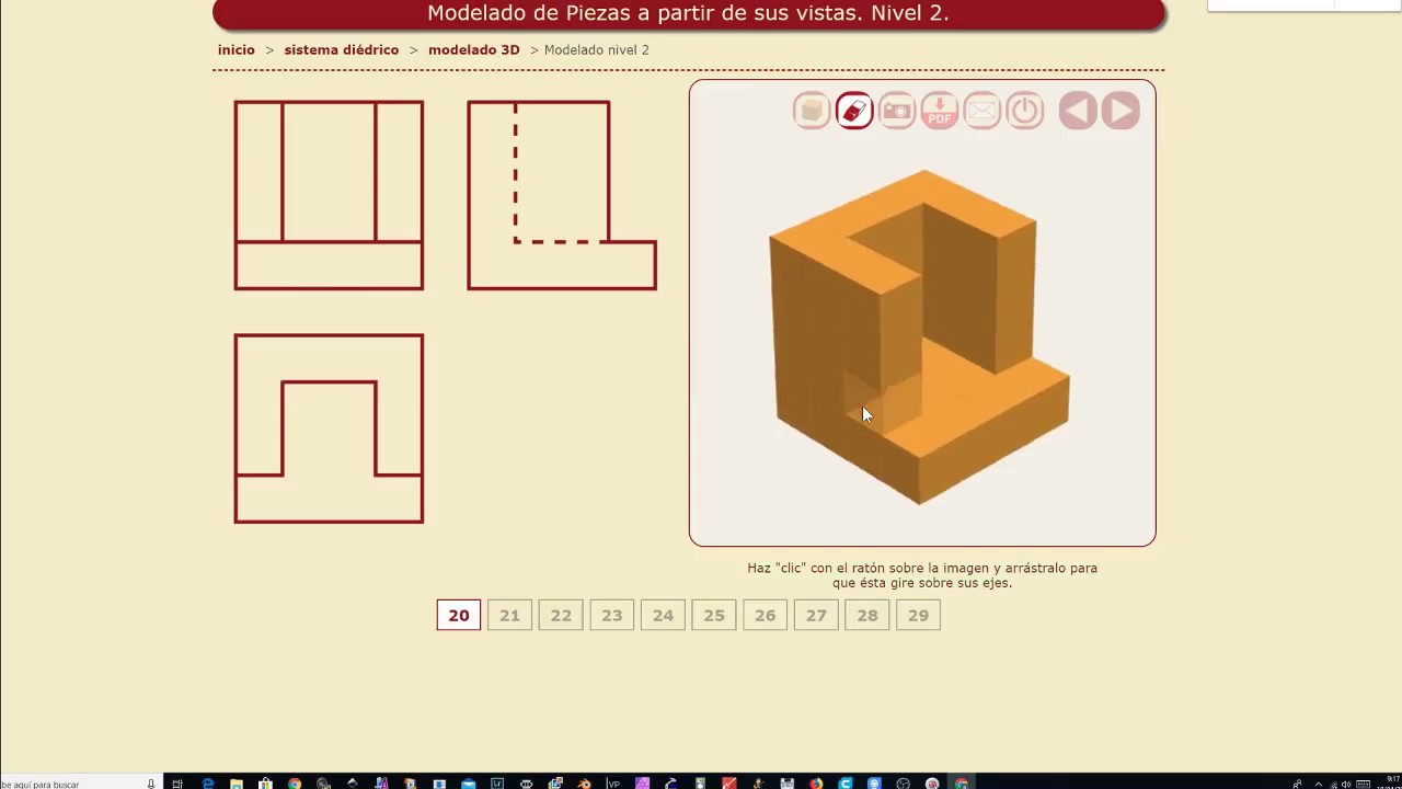Modelado de piezas a través de sus vistas II