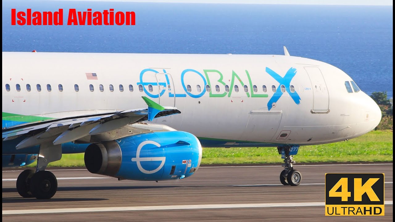 (4K) Global X A320 / A321 Taxi and Departures from St. Kitts / Eastern Caribbean