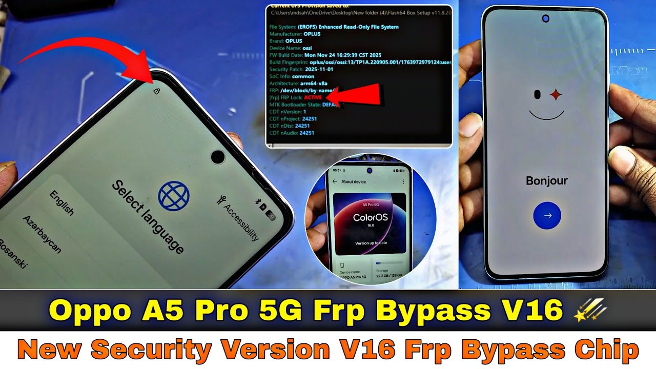 Oppo A5 Pro (CPH2695) Frp V16 Unlock 🔥| Easy Way Chip Off | Bypass New Security 