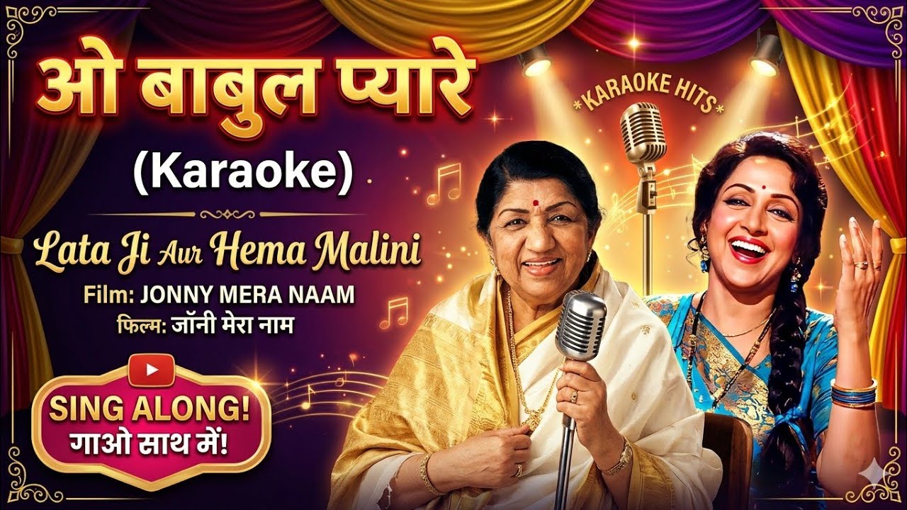 O Babul Pyare| Karaoke | 4K Track | Johny Mera Naam | Lata Ji | #karaoke #song #trending