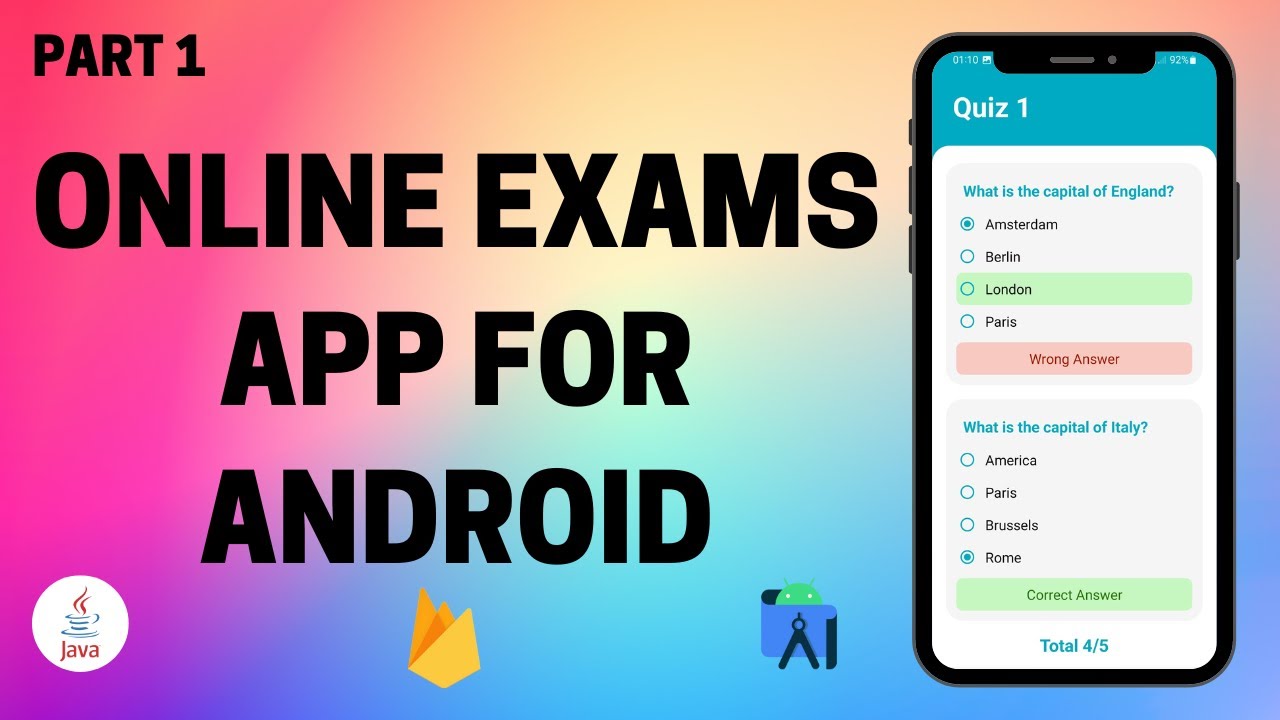 Online Exams App for Android using Java and Firebase (Part 1)