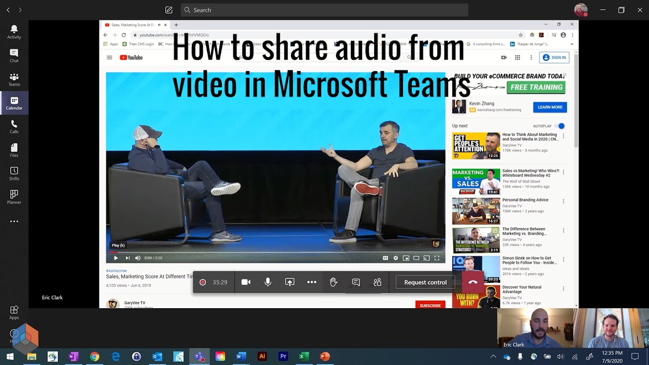 How to share audio from video in Microsoft Teams