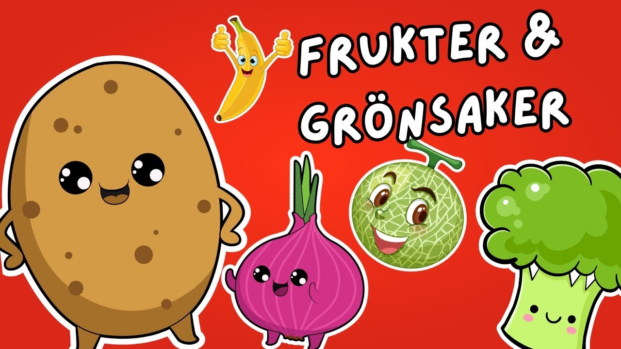 Lära med bilder för barn | Grönsaker och Frukt | Lärorikt Barnprogram på Svenska | Lär ord för barn