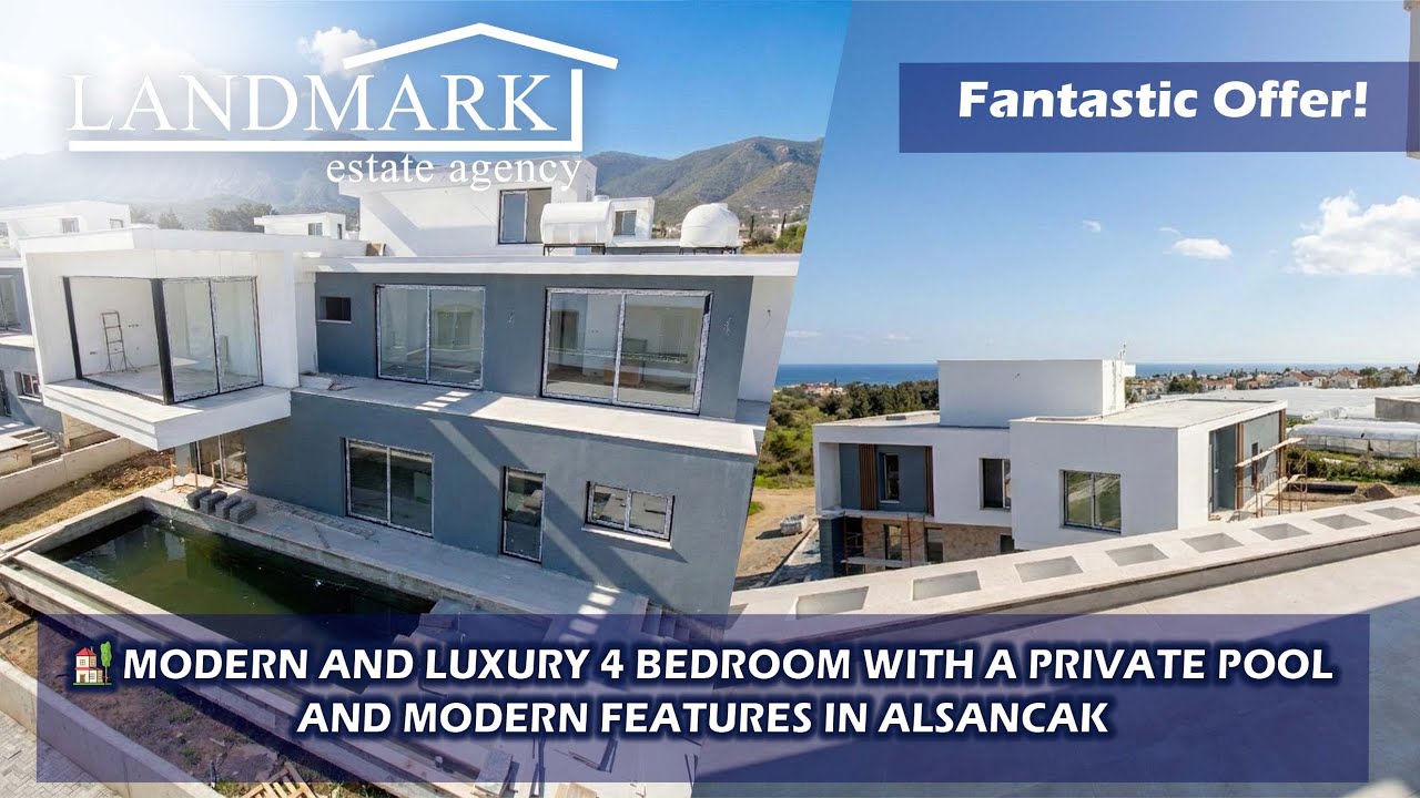 🏡 Modern and luxury 4 Bedroom with a Private Pool and modern features in Alsancak