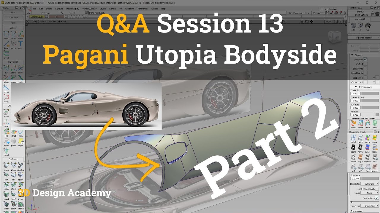 Учебные пособия по Autodesk Alias ​​I Вопросы и ответы 13 — Pagani Utopia Bodyside 2