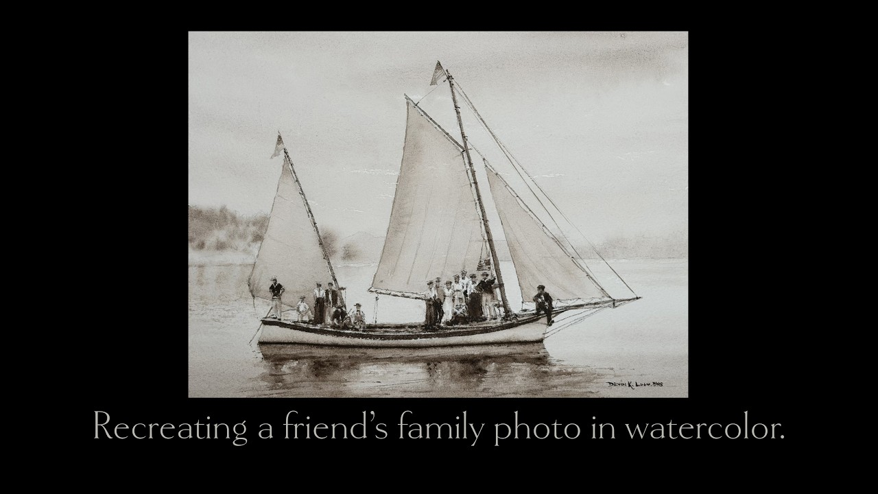 Painting an old family photo in watercolor
