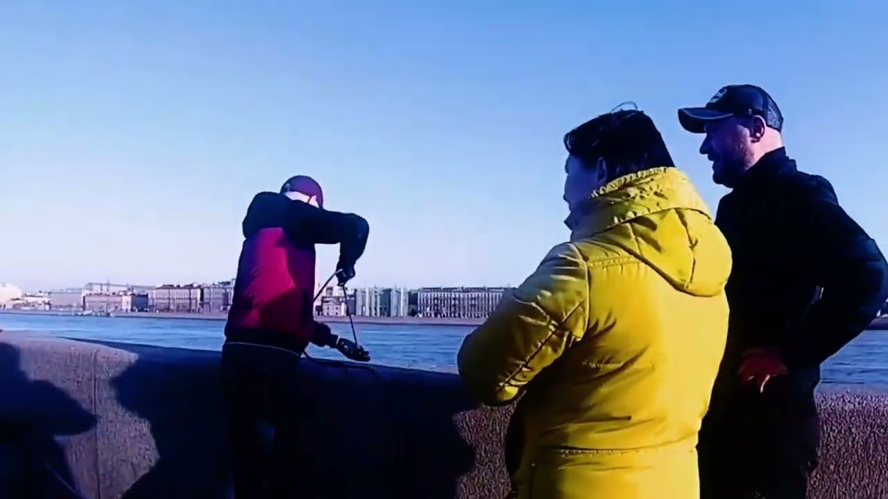 Ловля корюшки в Неве. Видео открытка из СПб #ловлякорюшкинапаук #видеооткрытка #оченьпростоевидео