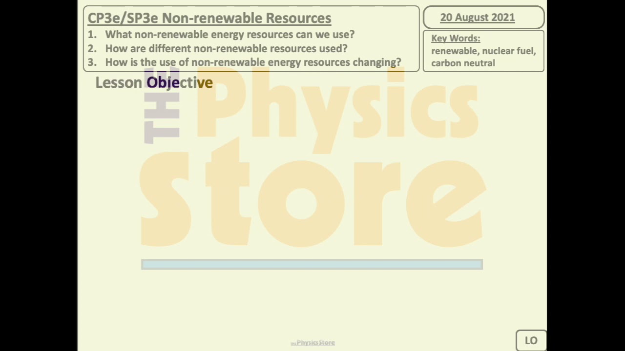 CP3e SP3e Non renewable Resources