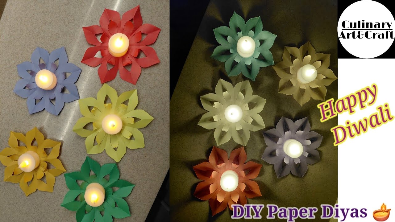 Paper Diya Making | Diwali Decoration Ideas At Home | Diya Decoration | Origami Paper Candle