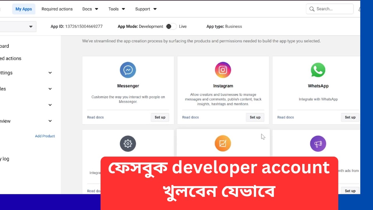How to Create a Facebook Developer Account 2026 --API  SetUP | Bangla Vedio.