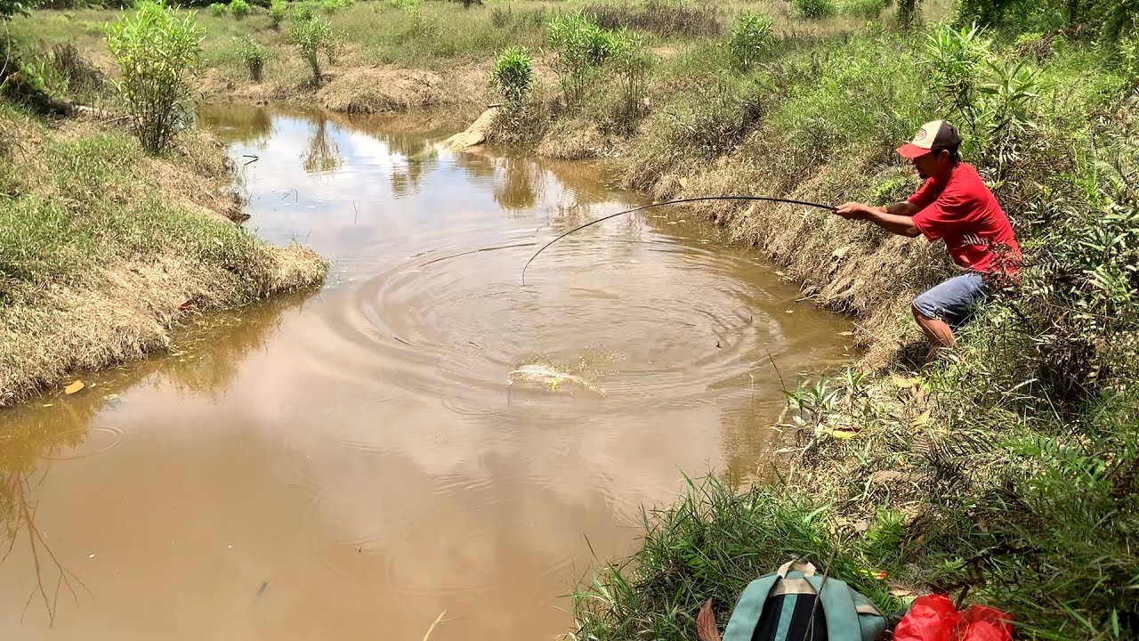 MODAL YAKIN.!!! Mancing ikan liar di parit bekas kebanjiran